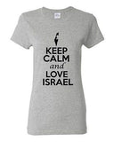 Ladies Keep Calm And Love Israel Country People Nation Patriotic T-Shirt Tee