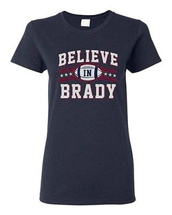 Ladies Believe In Brady Ball MVP New England Football Sports Fan DT T-Shirt Tee