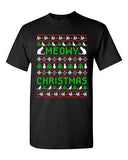 Meowy Christmas Ugly Xmas Cat Meow Pets Kitten Funny Humor DT Adult T-Shirt Tee