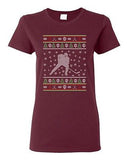 Ladies Hockey Puck Helmet Jersey Sports Ball Team Ugly Christmas DT T-Shirt Tee