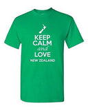 Keep Calm And Love New Zealand Country Patriotic Novelty Adult T-Shirt Tee