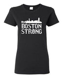 Ladies Boston Strong Skyline 617 Marathon Strong Support Terrorist T-Shirt Tee
