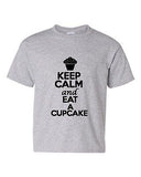 Keep Calm And Eat A Cupcake Sweet Pastry Novelty Youth Kids T-Shirt Tee