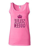 Junior Selfie Queen Crown Pink Pic Photo Camera Funny Humor Sleeveless Tank Tops