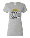 Ladies Straight Outta Kauffman Crown Baseball Ball Team Sports DT T-Shirt Tee