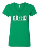 V-Neck Ladies ADHD Highway To... Hey Look A Squirrel Funny Humor T-Shirt Tee