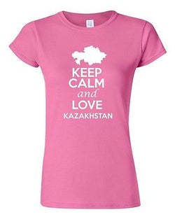 Junior Keep Calm And Love Kazakhstan Country Patriotic Novelty T-Shirt Tee