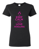 Ladies Keep Calm And Love Penguins Bird Flippers Swim Ice Sea Ocean T-Shirt Tee