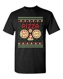 Pizza Joy Love Pepperoni Face Ugly Christmas Funny Humor DT Adult T-Shirt Tee