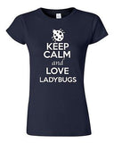 Junior Keep Calm And Love Ladybugs Insect Beetles Animal Lover Humor T-Shirt Tee