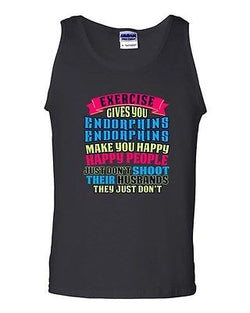 Exercise Gives You Endorphins Make You Happy People Gym Funny DT Adult Tank Top