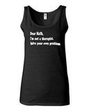 Junior Dear Math I'm Not A Therapist Solve Your Own Problems Novelty Tank Top