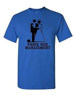 Adult Under Management Wedding Marriage Chain Funny Humor Parody T-Shirt Tee