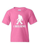 I Believe Sasquatch Bigfoot Yeti Funny Humor Novelty Youth Kids T-Shirt Tee