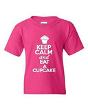 Keep Calm And Eat A Cupcake Sweet Pastry Novelty Youth Kids T-Shirt Tee