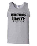 Introverts Unite Separately Geek Funny Novelty Statement Graphics Adult Tank Top