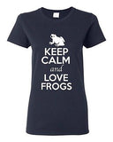 Ladies Keep Calm And Love Frogs Toads Bullfrog Animal Lover Funny T-Shirt Tee