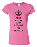 Junior Keep Calm And Admire My Beauty Beautiful Crown Queen Funny DT T-Shirt Tee