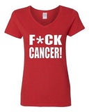 V-Neck Ladies Fck Cancer Sucks Survivor Fight Awareness Funny T-Shirt Tee