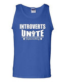 Introverts Unite Separately Geek Funny Novelty Statement Graphics Adult Tank Top
