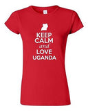 Junior Keep Calm And Love Uganda Country Nation Patriotic Novelty T-Shirt Tee