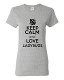 Ladies Keep Calm And Love Ladybugs Insects Bug Animal Lover Funny T-Shirt Tee