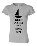 Junior Keep Calm And Sail On Boat Sailboat Yacht Fishing Funny DT T-Shirt Tee