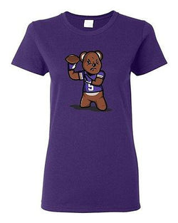 Ladies Teddy Bear Quarterback Sports Minnesota Football Funny Fan DT T-Shirt Tee