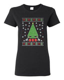 Ladies Periodic Tree Table Of Elements Science Ugly Christmas DT T-Shirt Tee