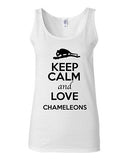 Junior Keep Calm And Love Chameleons Reptiles Animal Lover Sleeveless Tank Tops