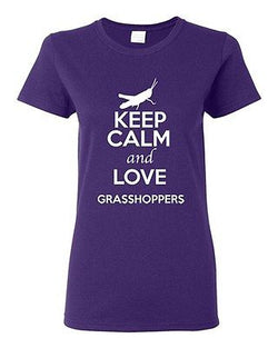 Ladies Keep Calm And Love Grasshoppers Insects Animal Lover Funny T-Shirt Tee