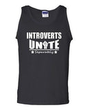 Introverts Unite Separately Geek Funny Novelty Statement Graphics Adult Tank Top