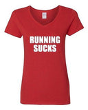 V-Neck Ladies Running Sucks Train Exercise Training Work Out Funny T-Shirt Tee