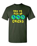 How To Pick Up Chicks Chicken Hot Girls Ladies Funny Humor DT Adult T-Shirt Tee