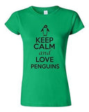 Junior Keep Calm And Love Penguins Birds Novelty T-Shirt Tee