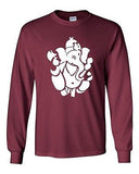 Long Sleeve Adult T-Shirt Jai Ganesh OM Aum Hindu Ganesha Religion Goddess God