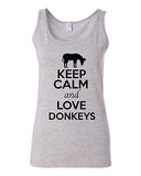 Junior Keep Calm And Love Donkeys Ass Horse Animal Lover Sleeveless Tank Tops