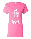 Ladies Keep Calm And Love Seals Sea Lion Animal Lover Wild Funny T-Shirt Tee