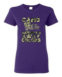 Ladies Camo America's Away Colors USA Patriotic Nation Country DT T-Shirt Tee