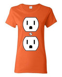 Ladies Plug Outlet Face Party Costume Funny Humor DT T-Shirt Tee
