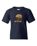 Too Cute To Eat Bacon Cheeseburger Sandwich Novelty DT Youth Kids T-Shirt Tee