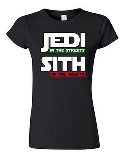 Junior Jedi In The Streets Sith In The Sheets Movie Funny Parody DT T-Shirt Tee