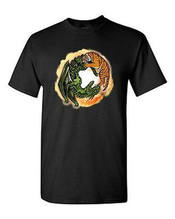 Tiger Dragon Yin Yang Symbol Tanya Ramsey Artworks Art DT Adult T-Shirts Tee