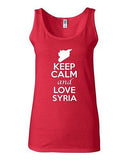 Junior Keep Calm And Love Syria Country Nation Patriotic Sleeveless Tank Top