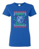 Ladies Merry Pitmas Dog Pitbull Dog Animals Ugly Christmas Funny DT T-Shirt Tee