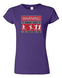 Junior Warning If Zombies Chase Us Tripping You Walking Dead TV DT T-Shirt Tee