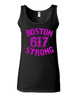 Junior Boston Strong 617 Novelty State Sox Campaign Slogan Graphic Tank Top