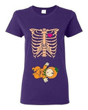 Ladies Skeleton Baby Pumpkin Lantern Horror Heart Halloween Funny DT T-Shirt Tee