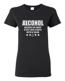 Ladies Alcohol Because No Great Story Ever Starts With A Salad Funny T-Shirt Tee