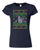 Junior Meowy Cat Animals Pet Kitten Ugly Christmas DT T-Shirt Tee